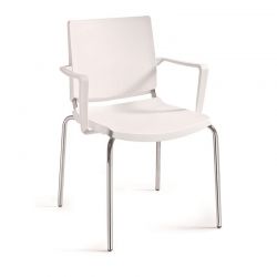 Sedia Atenea ATS Unisit con braccioli bianco