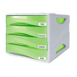 Cassettiera 4 cassetti Smile Arda verde