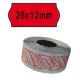 Cf.10 rotoli etich.perm. 26x12 rosso Printex
