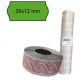 Cf.10 rotoli etich.perm. 26x12 verde Printex