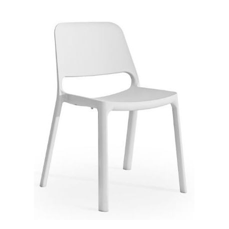 Sedia nylon impilabile monoblocco Nuke bianca