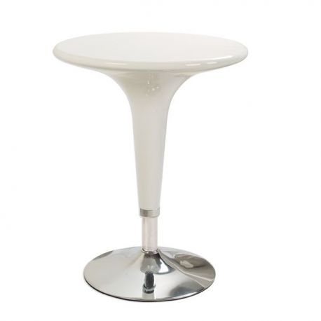 Tavolo bar ABS base acciaio cm 60x72 bianco