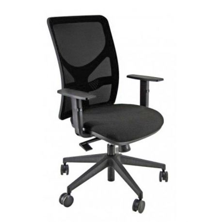 Sedia Pentagon alta nera e rete nera con braccioli