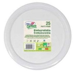 Piatti piani diam. 20mm Biodegradabili 50pz.
