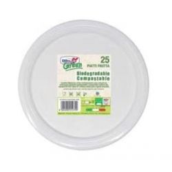 Piatti frutta diam.17cm Mater-Bi biodegradabili cf.25pz