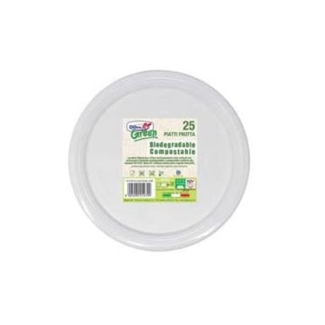 Piatti frutta diam.17cm Mater-Bi biodegradabili cf.25pz