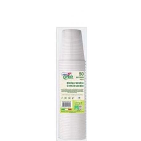 Bicchieri 200ml Mater-Bi biodegradabili cf.50pz