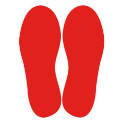 Segnaletica da terra IMPRONTE 24x9 rosse cf.10paia