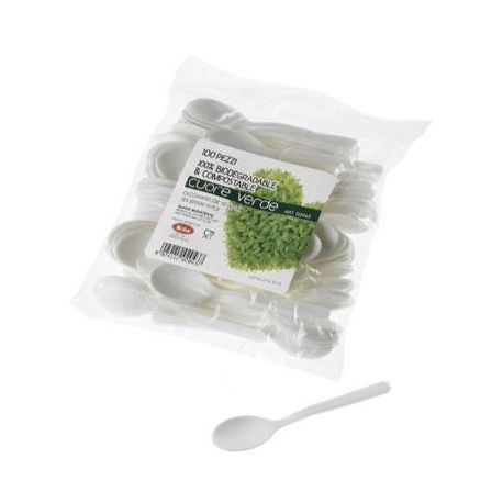 Cucchiaini biodegradabili compostabili in CPLA cf.100pz