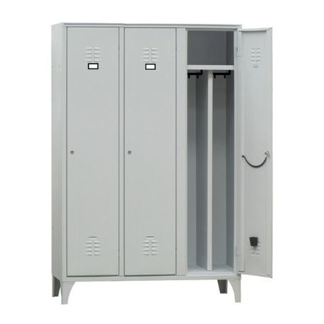 ARM. SPOGL. MET. A 3 VANI C/DIV. 120X50CM H180CM