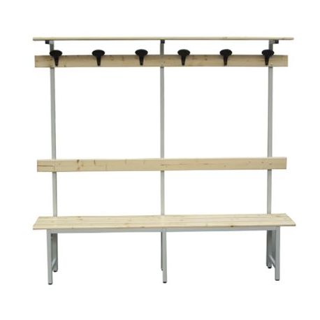 PANCA IN LEGNO CON ALZATA A 6 POSTI L200CM