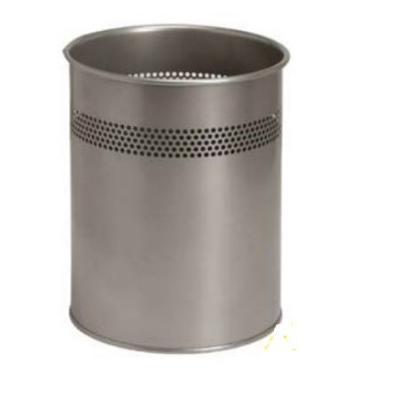 Cestino metallo 15lt d.26x32H Methodo grigio