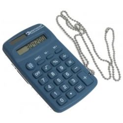 Calcolatrice tascabile Detectable blu con catenella 202H