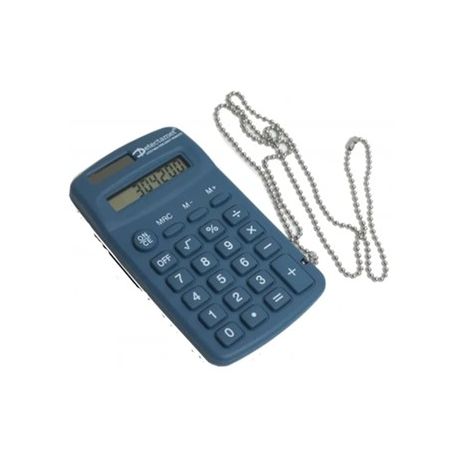 Calcolatrice tascabile Detectable blu con catenella 202H