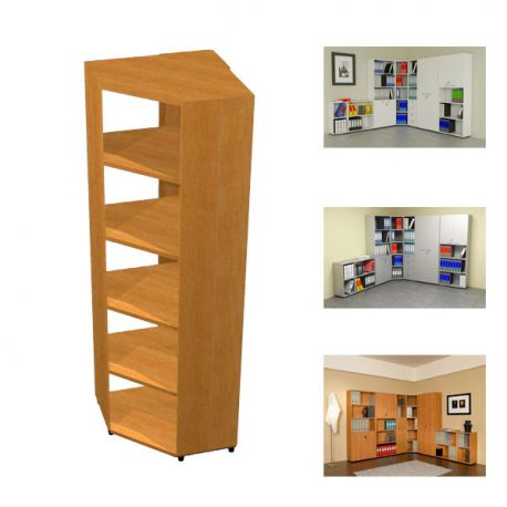 Libreria angolare ARCHIVE 60x60x196h bianco