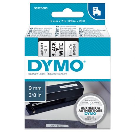 Nastro Dymo D1 9mm 40913 ne/bia