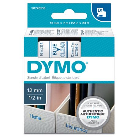 Nastro Dymo D1 12mm 45011 blu/tras