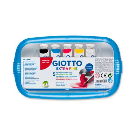 Scatola 5 tempere Giotto 21ml