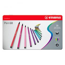 Scatola metallo 30 Stabilo Pen 68