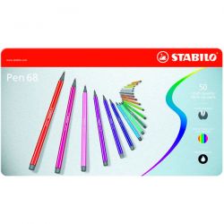 Scatola metallo 50 Stabilo Pen 68