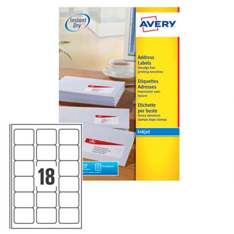 Etichette Avery J8161 63,5X46,6 18et./25fg