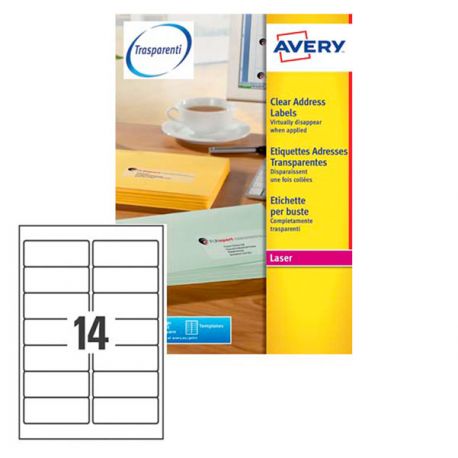Etichette Avery L7563 99,1x38,1 14et./25fg tras.