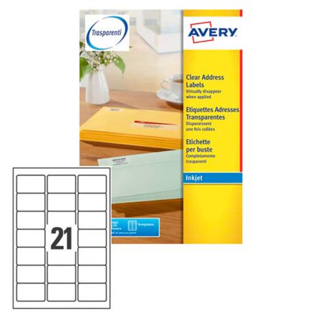 Etichette Avery J8560 63,5X38,1 21et./25fg