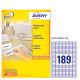 Etichette Avery L4731REV 25,4x10 189et/25fg removibili