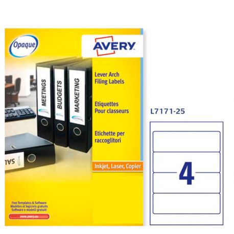 Etichette Avery L7171 200x60 25fg