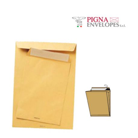 Buste a sacco 19X26/100gr soffietto laterale strip cf.250pz AVANA