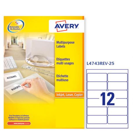 Etichette Avery L4743-REV 99,1x42,3 25fg