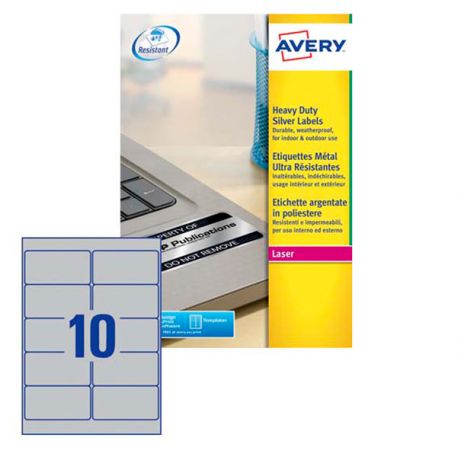 Etichette poliestere argento L6012 96x50,8 10et/20fg