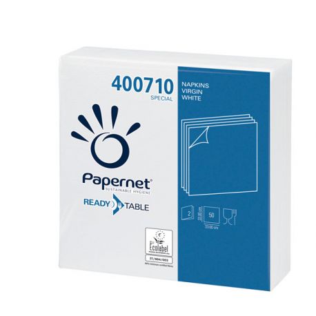 Tovaglioli bianchi 33x33cm cf.50pz 400710 Ecolabel