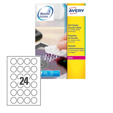 Etichette Avery L6112 diam.40 24et/20fg