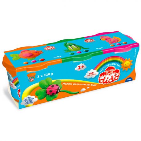 Cf.3 barattoli 220g Dido' verde-arancio-magenta