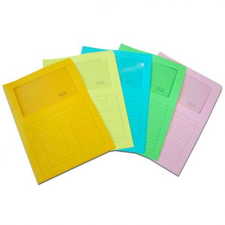 Cf.20 cartelle cartoncino con finestra 5col. MISTI Sintex