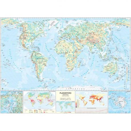 Carta murale Mondo fis/pol. 132x99cm