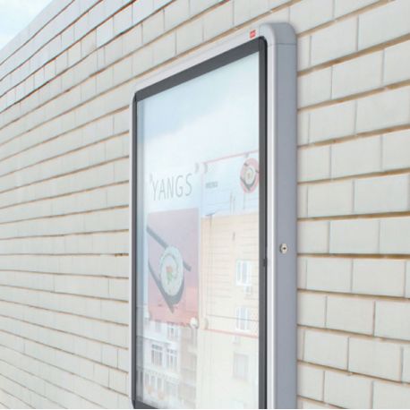 Bacheca 75x69H 6xA4 magnetica per esterni anta battente