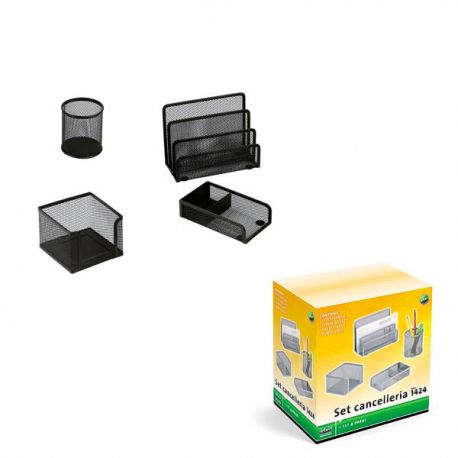 Miniset scrivania Lebez In Linea Nero 4pz