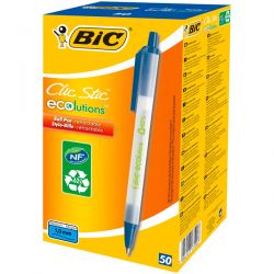 Penna Bic scatto ricicl. blu Ecolutions