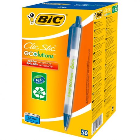 Penna Bic scatto ricicl. blu Ecolutions
