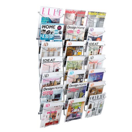 Espositore Alba 21 scomp. filo met. da parete