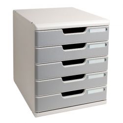 Cassettiera Modulo A4 da 5 cassetti grigio