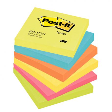 Post-it 3M 654 Energetic 76x76 col. assortiti