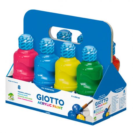 Tempere acriliche Giotto 250ml 8 col.assortiti