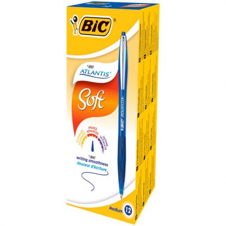 Penna sfera Bic Atlantis Premium Soft Met. blu