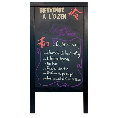 Lavagna nera c/cavalletto cm 68x120 nera