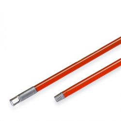 Manico in metallo rosso attacco a vite 130cm