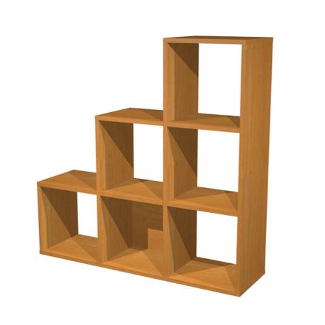 Libreria SQUARE 6cas. a D 104x29x104h noce chiaro
