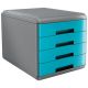Cassettiera 4 cassetti MYDESK Arda turchese